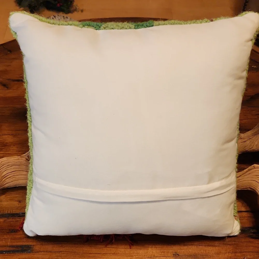 Owl holiday stitched pillow NWOT